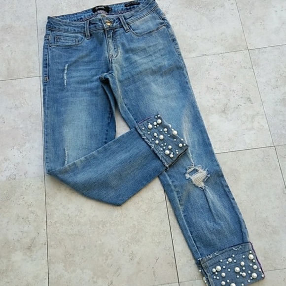 pearl studded jeans